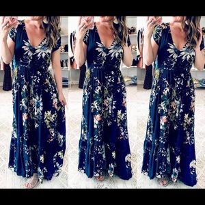 Navy Flowerbomb Maxi Dress